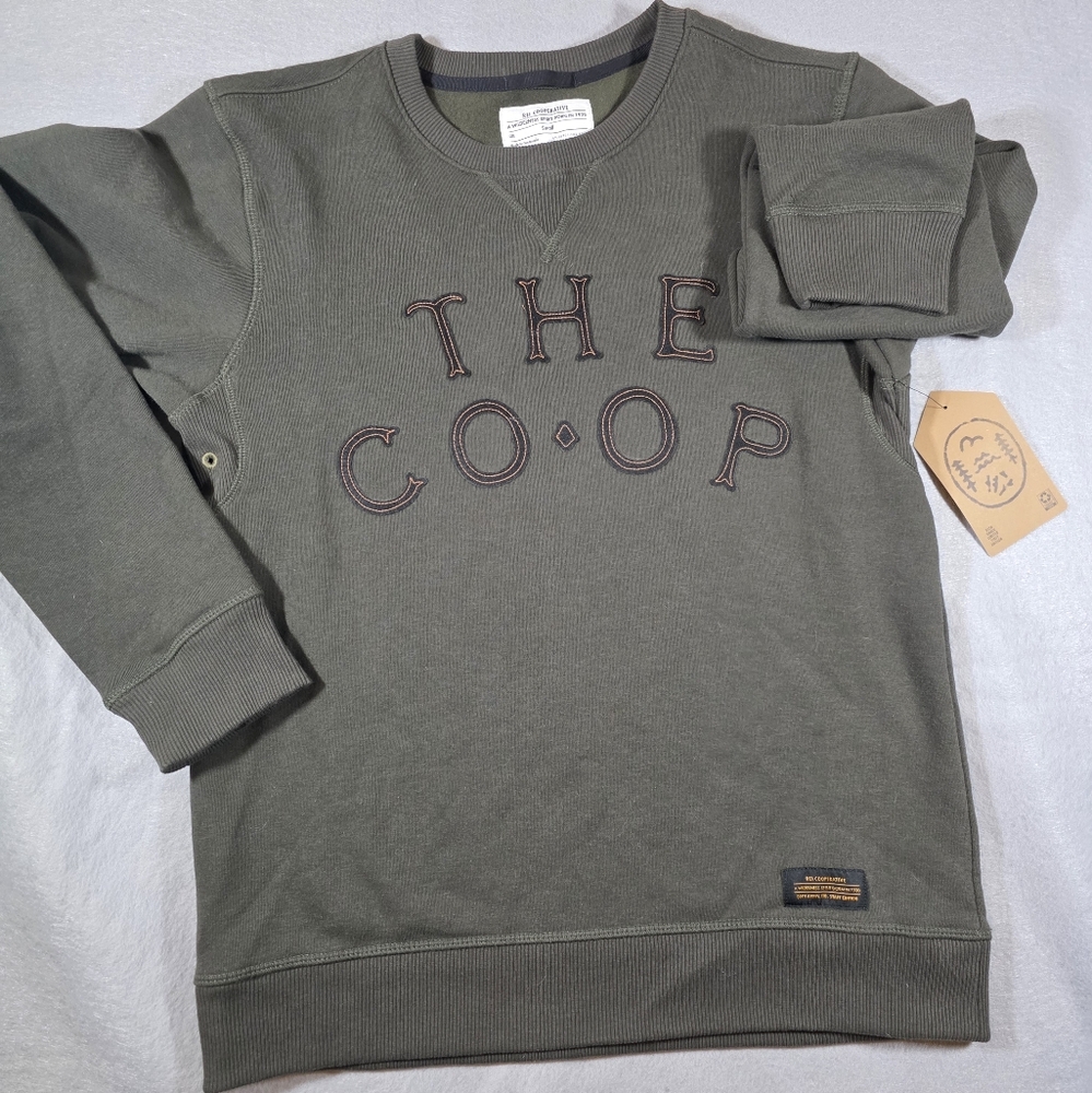 NWT REI CO-OP Sweater Mens S Crewneck Long Sleeve Pullover Army Green 2018 Rare.